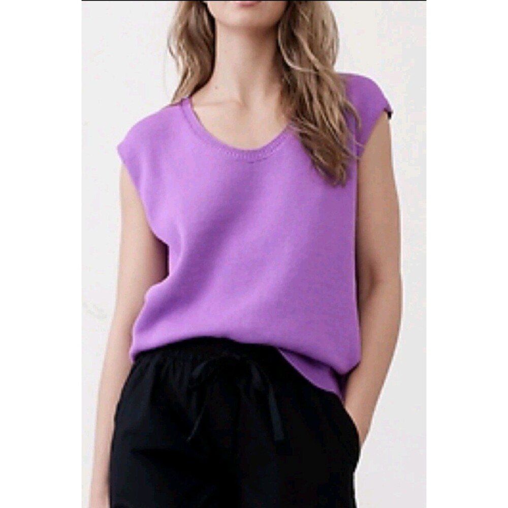 Banana republic SCOOP-NECK Sleeveless PULLOVER SWEATER crocus purple Large $85